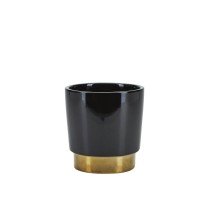 Miss Étoile Blumentopf - 14 cm (Schwarz/Gold)