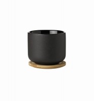 Stelton Teebecher mit Untersetzer "Theo" (Schwarz)