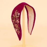 Samt-Haarband "Golden Wildflowers" (Fuchsia) von Powder