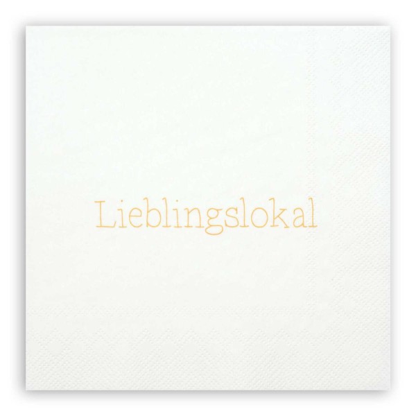 Serviette "DINING -Lieblingslokal" - 33x33cm (Weiß/Gold) von räder Design