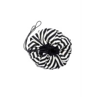 Aufräumsack/Spielmatte "Streifen" - ø 140 cm (Beige/Schwarz) von Play&Go