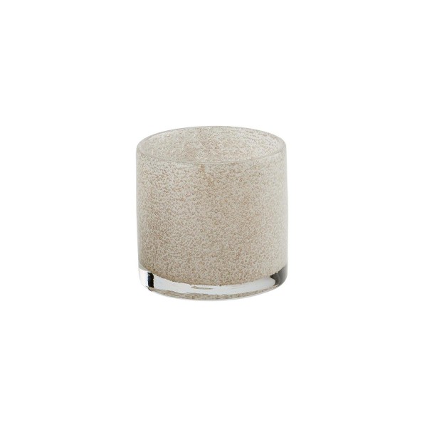 Windlicht "Linen - Glitzer Bubbles" - 8cm (Hellbeige) von Gift Company