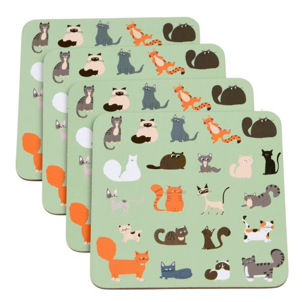 Glas-Untersetzer "Nine Lives" - 4er-Set von Rex LONDON