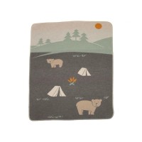 Babydecke "JUWEL - Camping" - 70x90 cm (Grau) von David Fussenegger