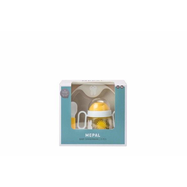 Mepal Babygeschirr-Set "Mio - Miffy Explore" - 3 tlg. (Gelb/Grau) 
