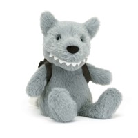 Jellycat Kuscheltier "Wolf mit Rucksack" - 22 cm (Grau/Schwarz)