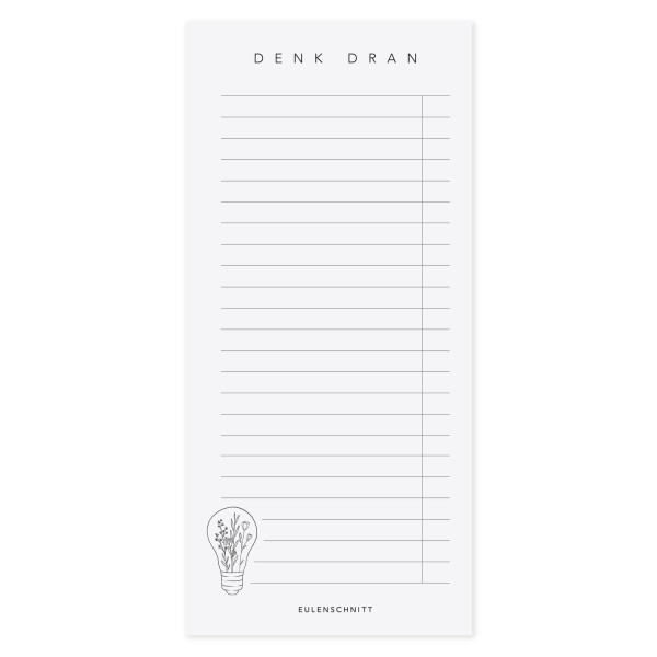 Block "Denk dran" (Weiß) von Eulenschnitt