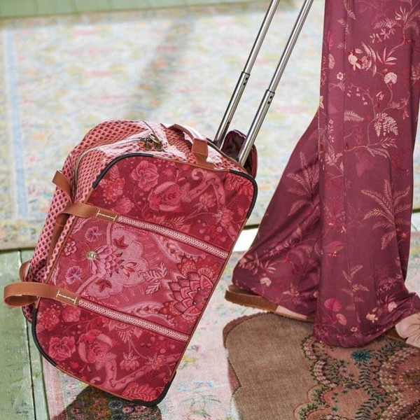 Pip Studio Reisetasche mit Rollen "Kyoto Festival" - 55x34x27 cm (Dark Pink)