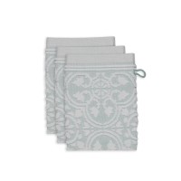 Pip Studio Waschlappen im 3er-Set "Tile de Pip" (Hellblau)
