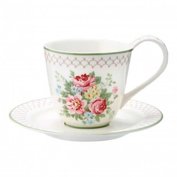 Greengate Tasse & Untertasse "Aurelia" (White)