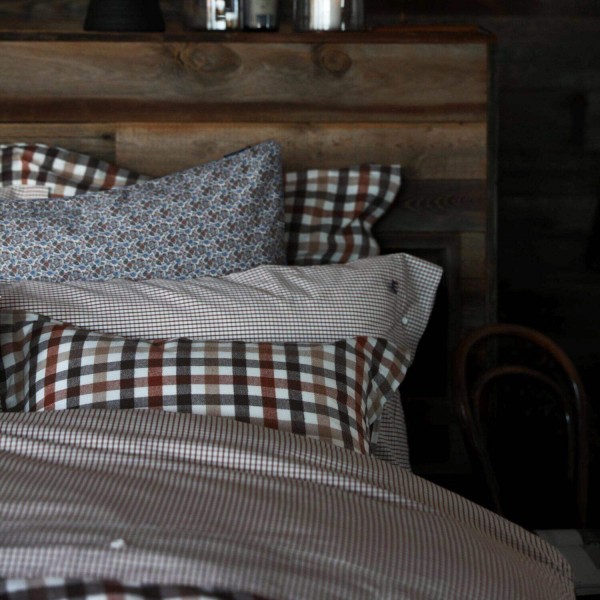 Bettwäsche-Set aus Baumwollpopeline "Checked" (Weiß/Bunt) - 135x200/80x80 cm von Lexington