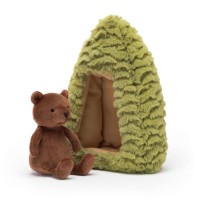 Jellycat Kuscheltier Bär "Forest Fauna" - 19 cm (Braun/Grün)