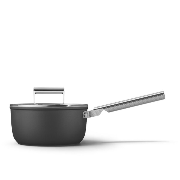 smeg Stielkasserolle "50's Retro Style" mit Deckel - 20 cm (Schwarz)