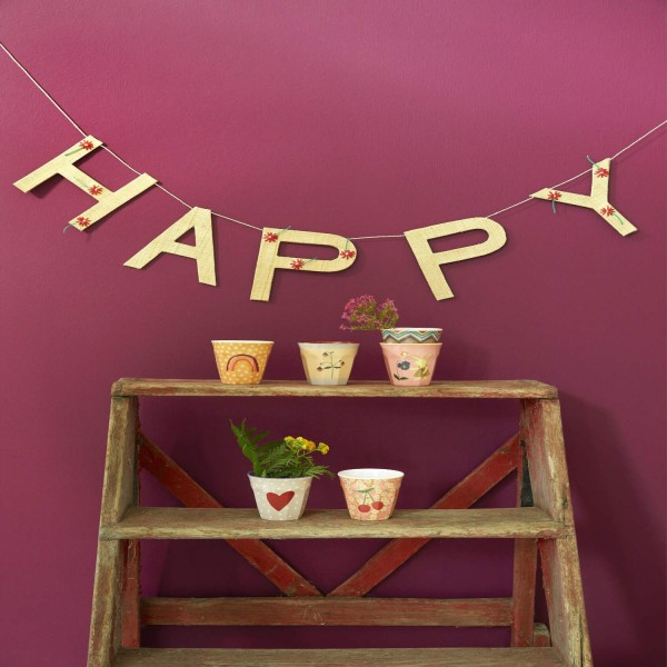 Rice Girlande "HAPPY-Cherry" (Braun)