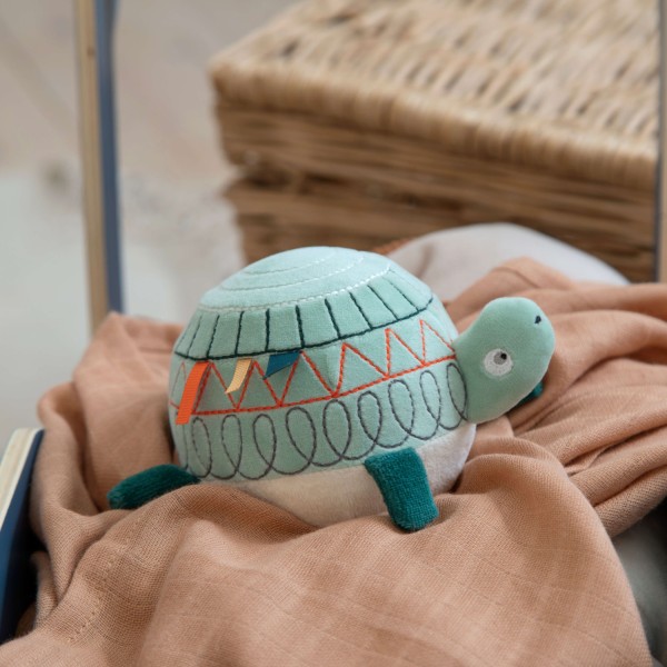 Aktivitätsspielzeug "Turbo die Schildkröte" - 10x10 cm (Grün) von sebra
