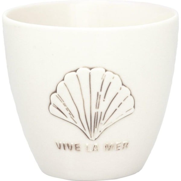 GreenGate Latte Cup "Vive la mer" -10x9 cm (Weiß)