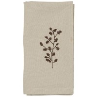 Ib Laursen Stoffserviette Zweig mit Zapfen - 40x40 cm (Beige) 
