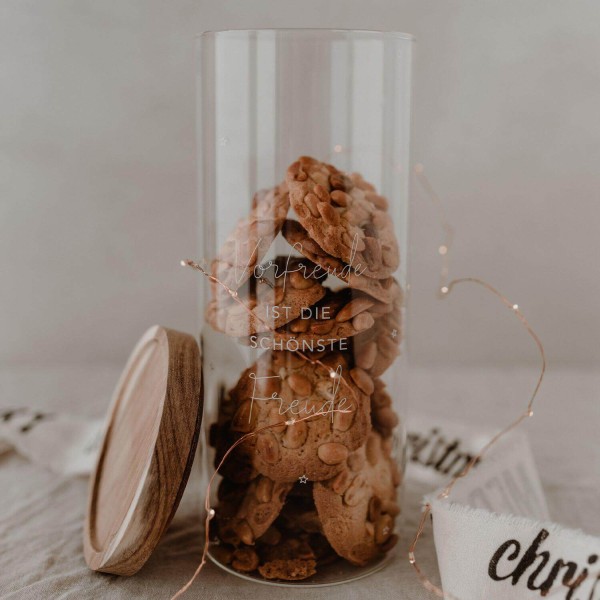 Vorratsglas "Vorfreude" - 11x25 cm (Transparent/Natur) von Eulenschnitt