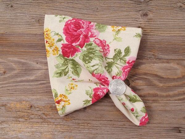 Country Home Style Serviette "New Roses" (rosa) 45x45cm