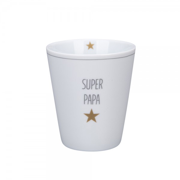 Krasilnikoff Happy Mug "Super Papa" (Weiß / Gold)