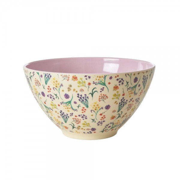 rice Melamin Salatschale "Wild Flowers/Wildblumen" (Natur/Flieder)