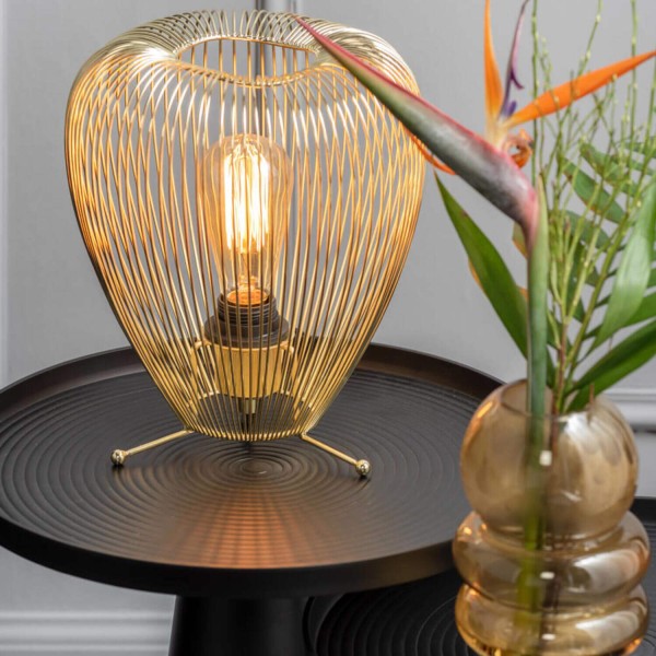 Tischlampe "Lucid Wide" - 25cm (Gold) von Leitmotiv by Present Time