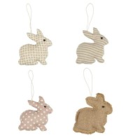 Ib Laursen Osterhase "Muster" im 4er-Set - 10,5x3x11 cm (Bunt)