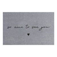 Waschbare Fußmatte "Nice to see you" - 75x45 cm (Grau) von Eulenschnitt