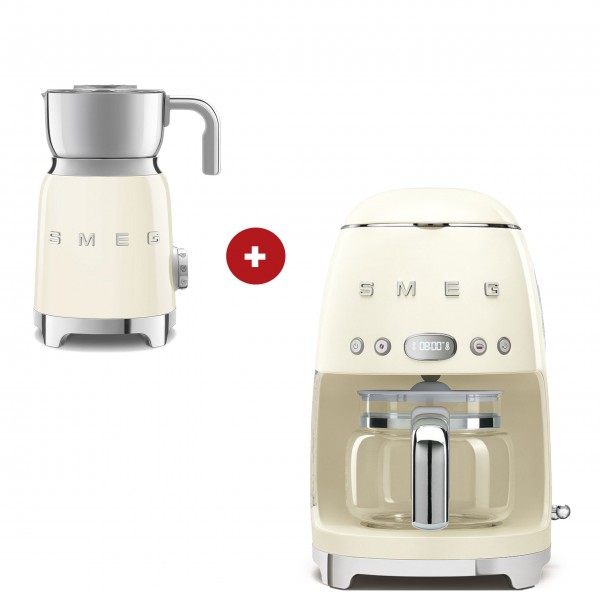 smeg Filter-Kaffeemaschine mit smeg Milchaufschäumer