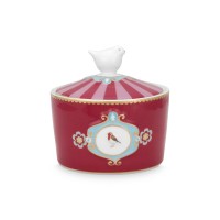 Pip Studio Zuckerdose "Love Birds - Medallion" - 300 ml (Rot/Pink)