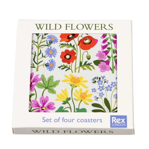 Glas-Untersetzer "Wild Flowers" - 4er-Set von Rex LONDON