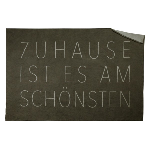 Kuscheldecke "Zuhausesein - Zuhause" (Grau) von räder Design
