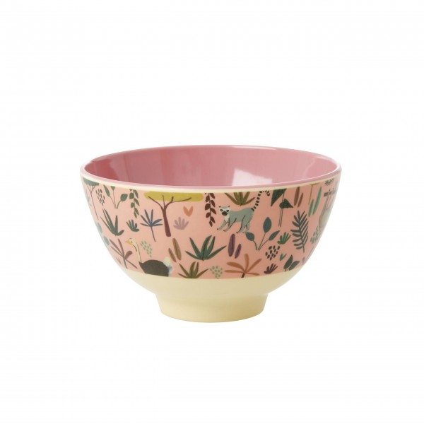 rice Melamin Kleine Schüssel für Kinder "Jungle Animals" (Coral)