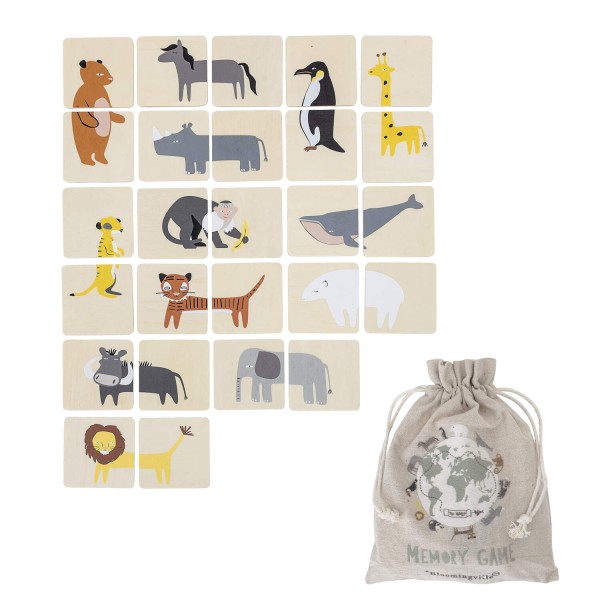 Bloomingville Memory aus Holz "Tiere" (Bunt)