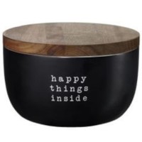 Dose "happy things inside" - 15x9 cm (Schwarz) von ASA