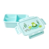 rice Brotdose mit 3 Fächern "Frog/Frosch" (Blau)