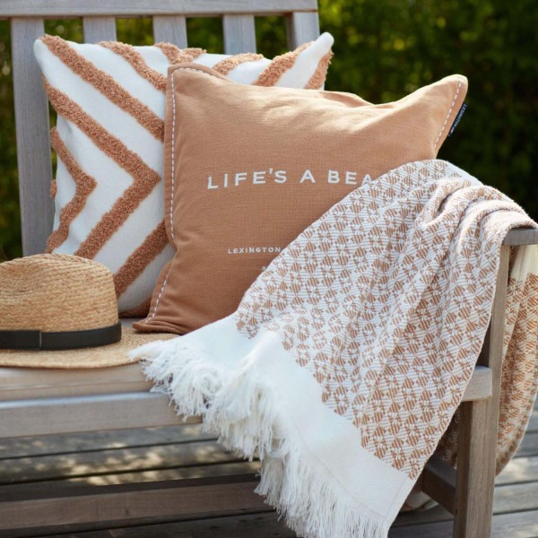 Kissenhülle "Life´s A Beach" - 50x50 cm (Beige/Weiß) von Lexington