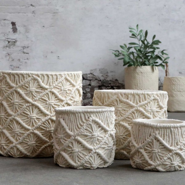 Übertopf "Corte" mit Flechtmuster - KIein von Chic Antique