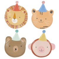 Pappteller "Animal Parade" im 8er-Set - 21x23,5x0,6 cm (Bunt) von meri meri