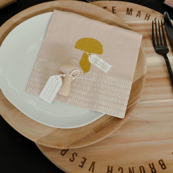 Papierservietten "DINING - You are my Champion" - 16,5x16,5 cm (Braun) von räder Design
