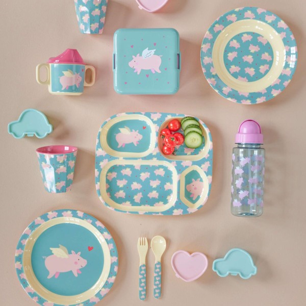 rice Kindertrinkflasche "Flying Pig" - 6,5x21 cm (Bunt)