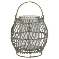 GreenGate Laterne rund aus Weidenholz - 25 cm (Natur)