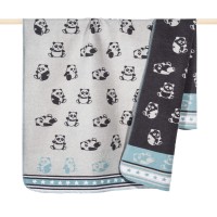 Babydecke "Panda" - 100x150cm (Blau) von pad