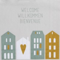 Cocktailservietten "Welcome Willkommen Bienvenue" - 25x25 cm (Grau) von räder Design
