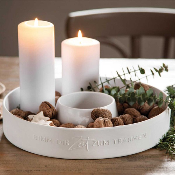 Porzellankranz "Nimm dir Zeit zum Träumen" (Weiß) von räder Design