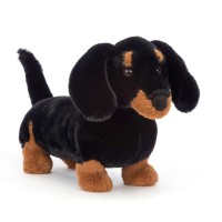 Jellycat Kuscheltier Hund "Freddie Sausage" - 18 cm (Schwarz/Braun)