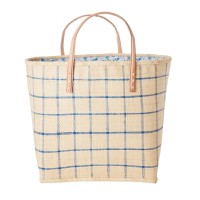 rice Tasche "Raffia" (Natur/Navy Blue)