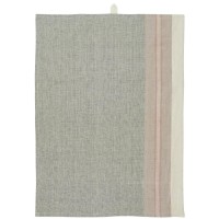 Ib Laursen Geschirrtuch mit Streifen (Grau/Beige/Rosa)