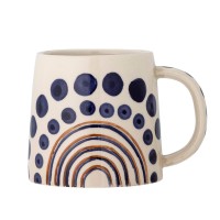 Bloomingville Tasse aus Steingut "Shama" - 515 ml (Blau/Orange)