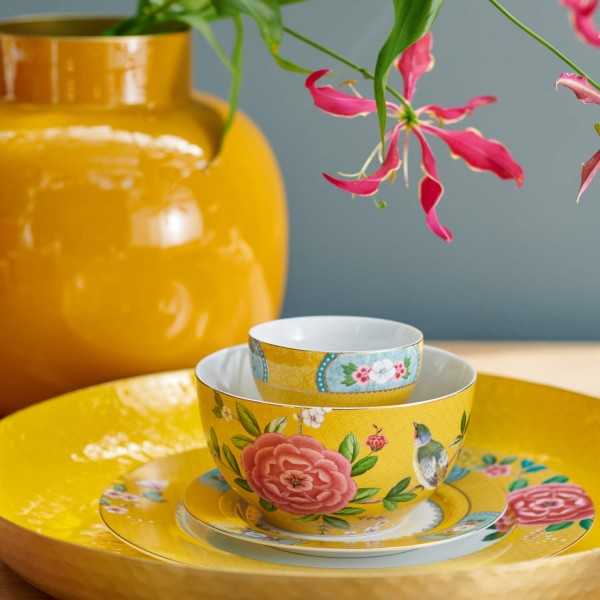 Pip Studio Emaillierte Schale "Blushing Birds" (Gelb)